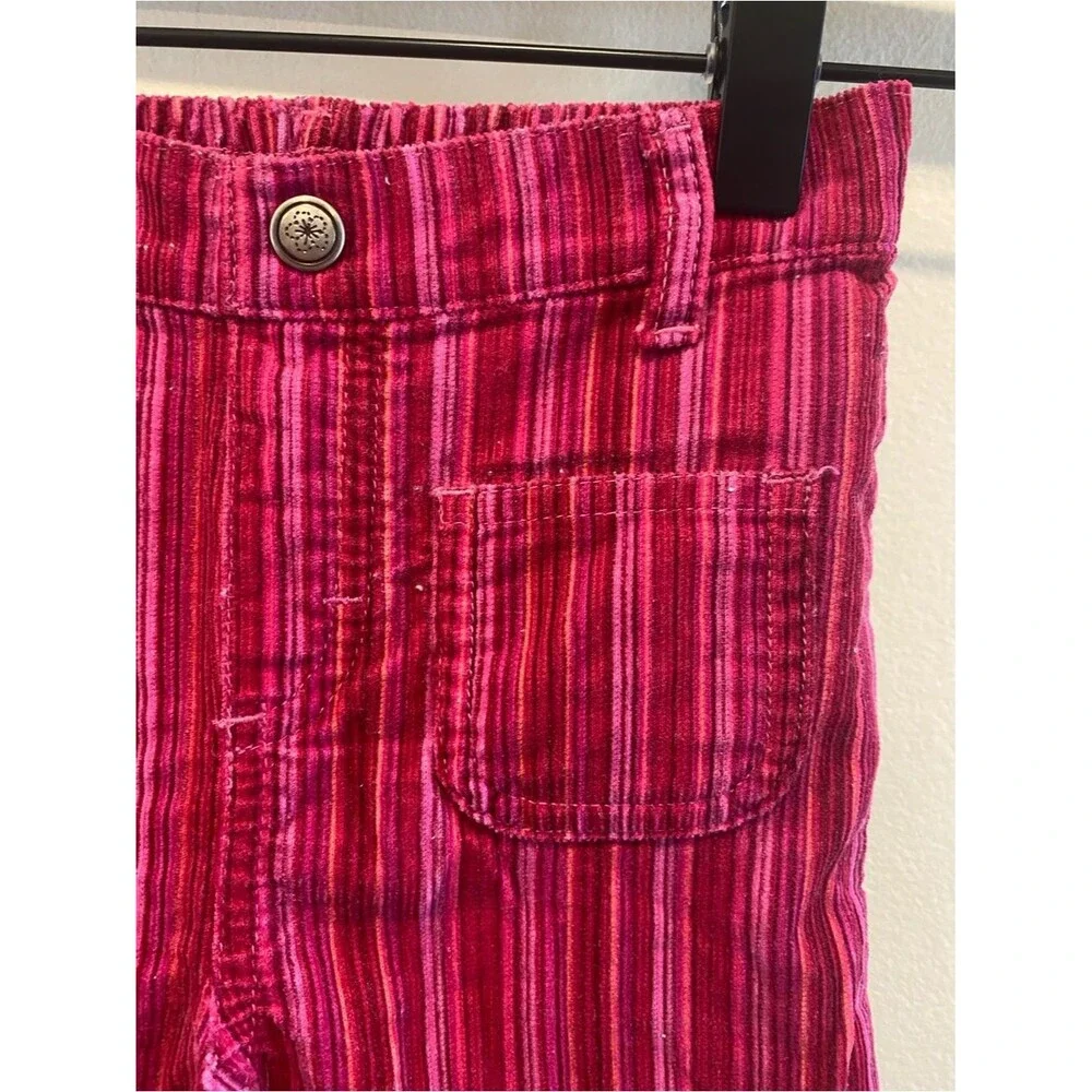 Carters vintage girls toddler wide leg cord pants pink striped 24 months